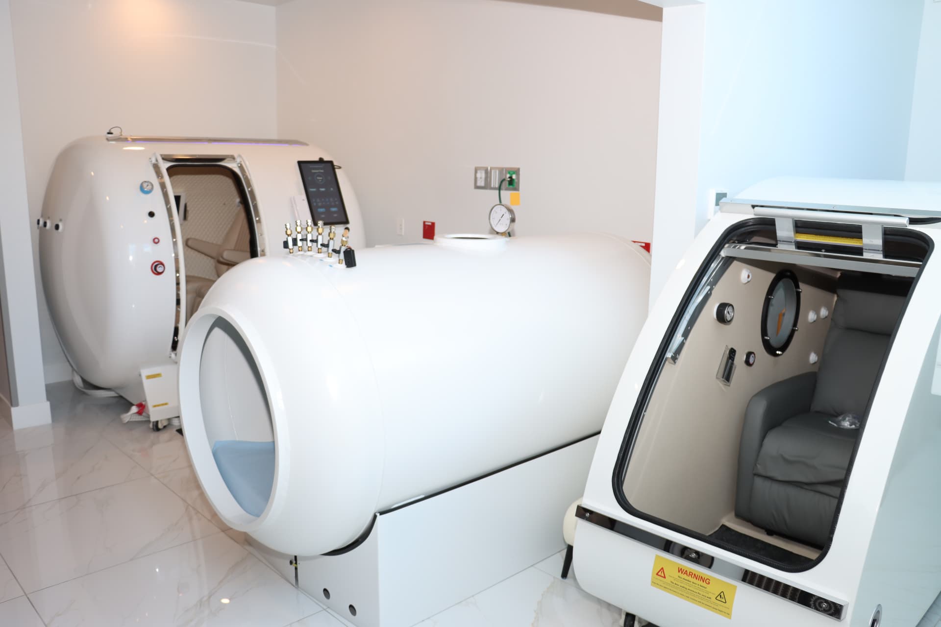 All three hyperbaric chambers in the Sync suite